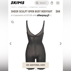NEW SKIMS Shapewear - Sheer Sculpt Open Bust Bodysuit